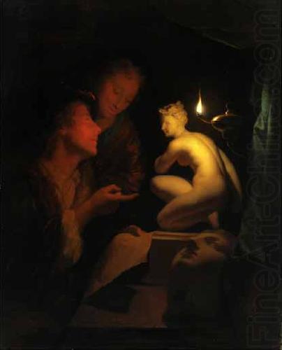 Godfried Schalcken Kunstbetrachtung bei Kerzenlicht china oil painting image